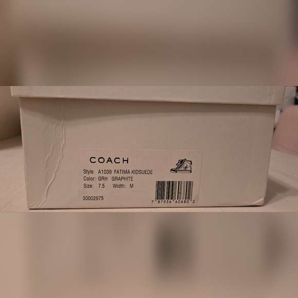 Coach Graphite and White High-Top Sneakers - Picture 2 of 16